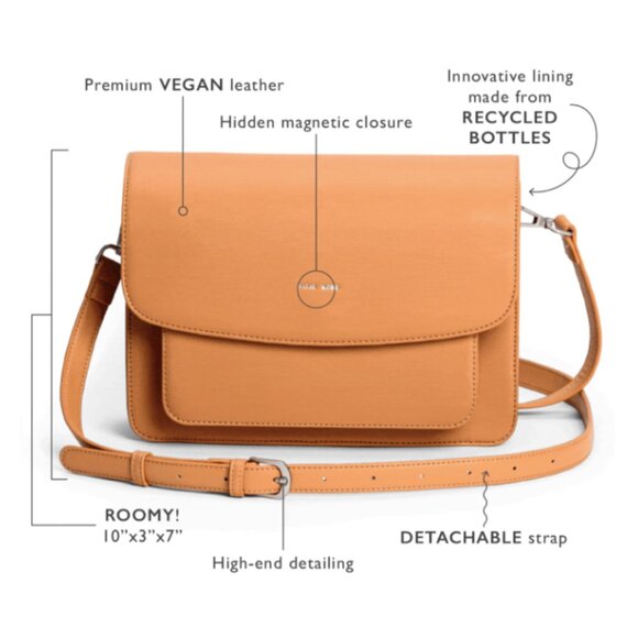 New! Pixie Mood Zoe Crossbody Bag Purse in Black Vegan Leather - Picture 6 of 13